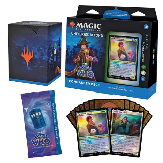 Magic: The Gathering Doctor Who Blast from the Past deck contents ready for quick multiplayer setup.
