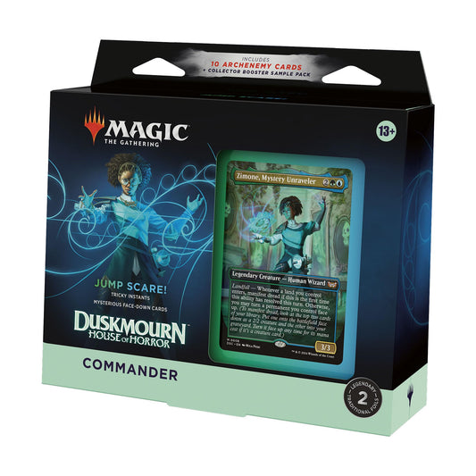 Magic: The Gathering Duskmourn Jump Scare deck box ready for quick, engaging play.