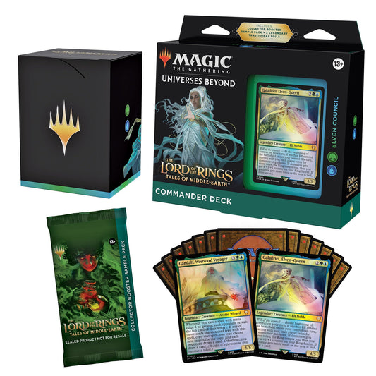Magic: The Gathering Elven Council deck box showing the 100-card green-blue deck, ideal for quick setup.