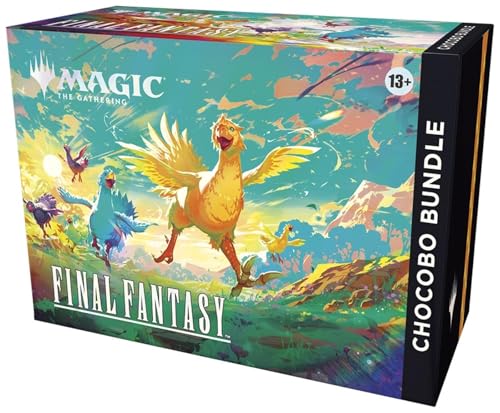 Magic: The Gathering Final Fantasy Chocobo Bundle scene card display highlights a borderless moment