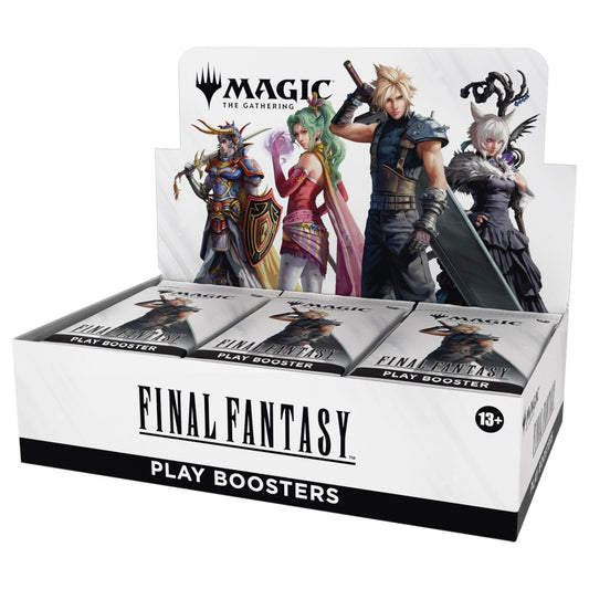 Magic: The Gathering Final Fantasy pack front view shows collectible cards with foil opportunities.