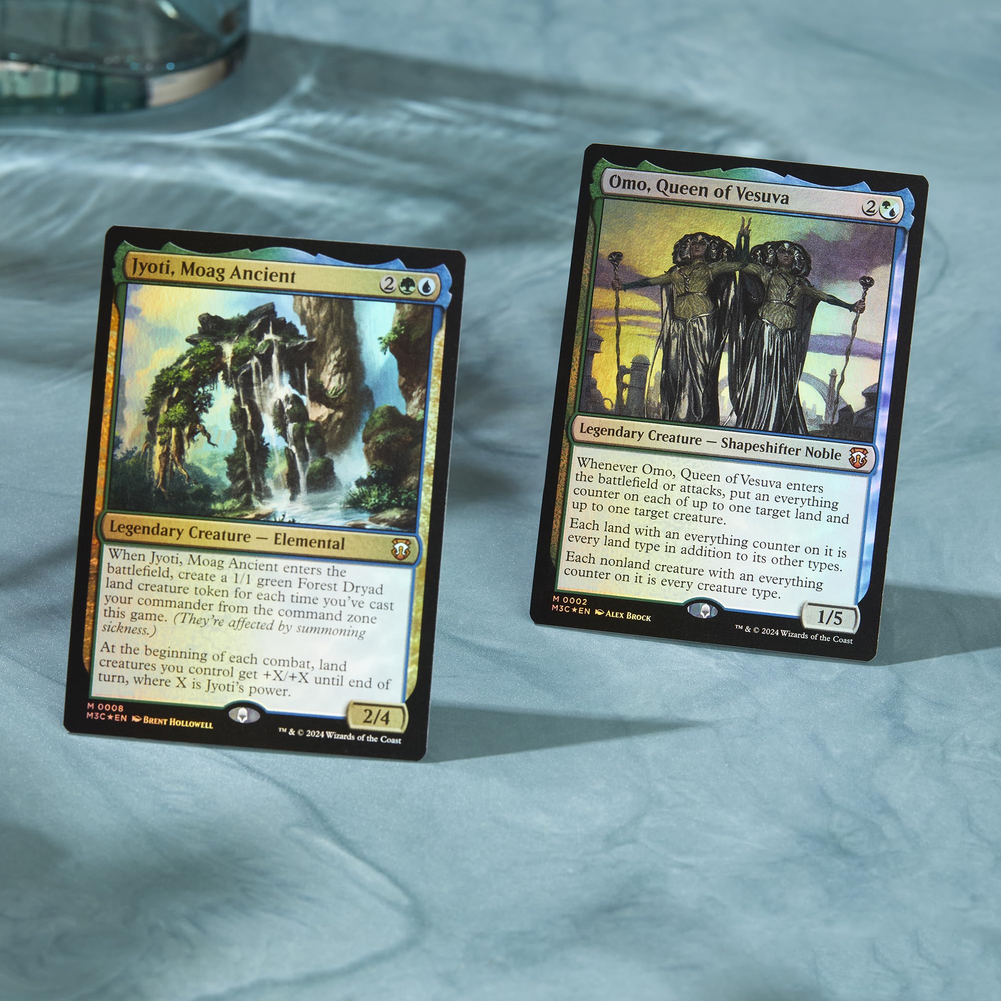 Magic: The Gathering Modern Horizons 3 Tricky Terrain foil-etched display commander shines on the table