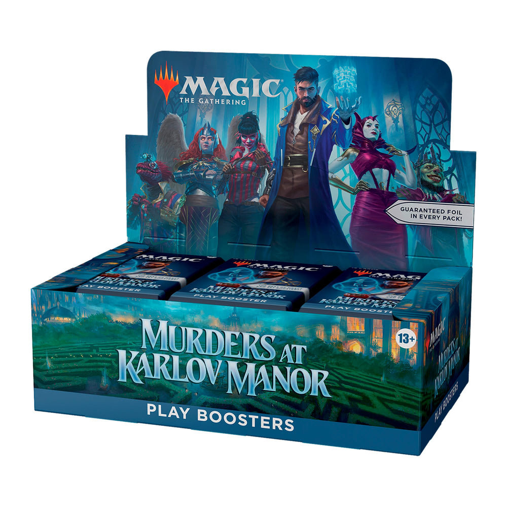 Magic: The Gathering Murders at Karlov Manor box front, ideal for display and gifting to fans.