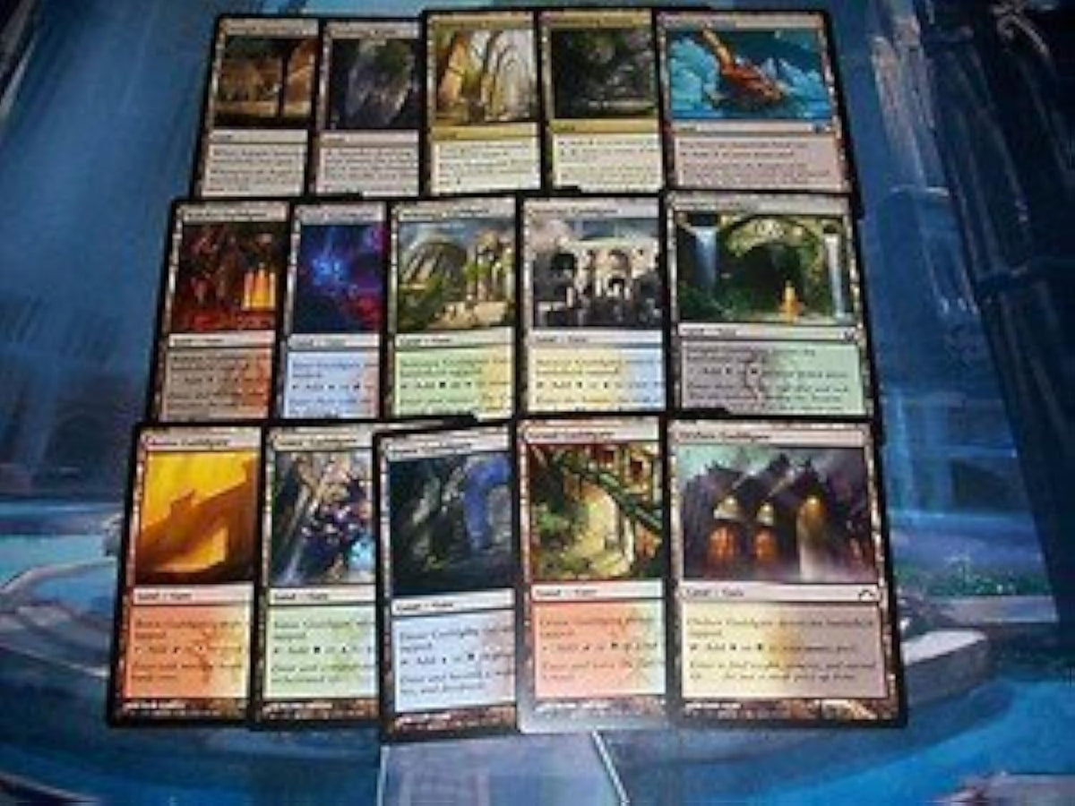 Magic: The Gathering non-basic lands collection showing diverse lands for strategic gameplay