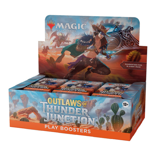 Magic: The Gathering Outlaws Thunder Junction booster box front display