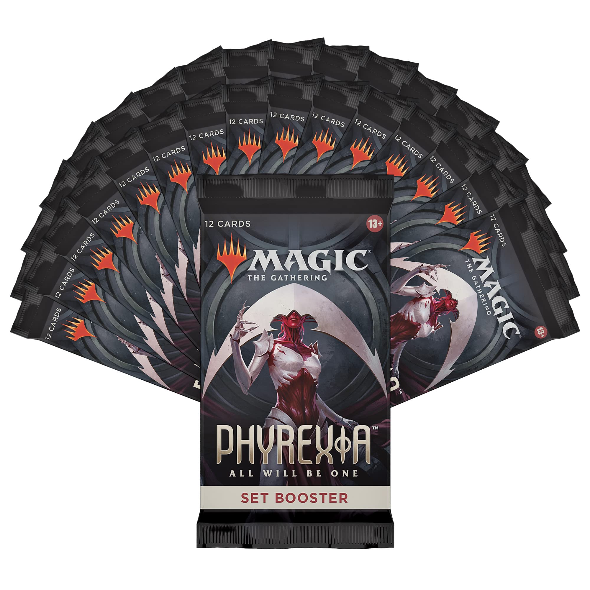 Magic: The Gathering Phyrexia traditional foil land variant on display