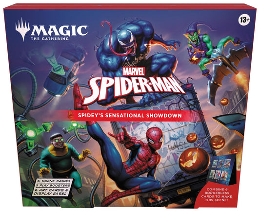 Magic: The Gathering Spider-Man Scene Box – Spidey’s Showdown, display-ready cards for collection and play.