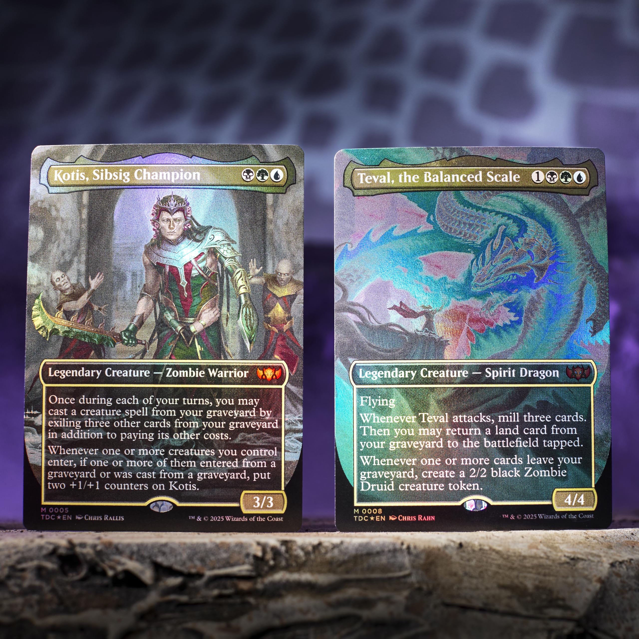 Magic: The Gathering Tarkir Dragonstorm traditional foil borderless commanders showcase dramatic art