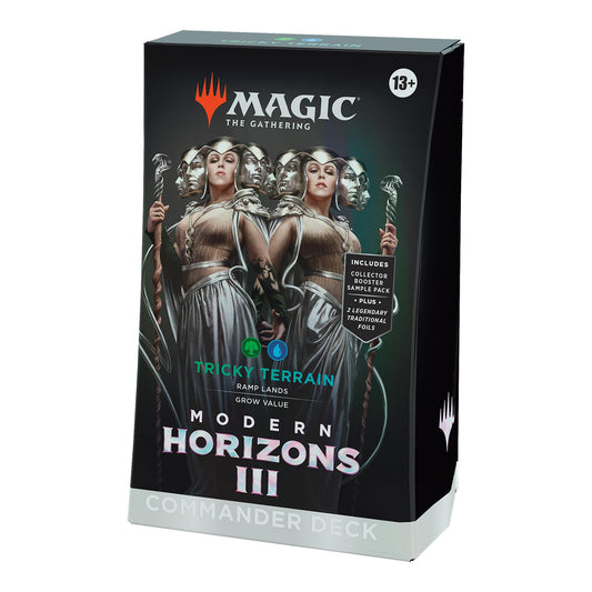 Magic: The Gathering Tricky Terrain deck box keeps 100 sleeved cards organized for travel