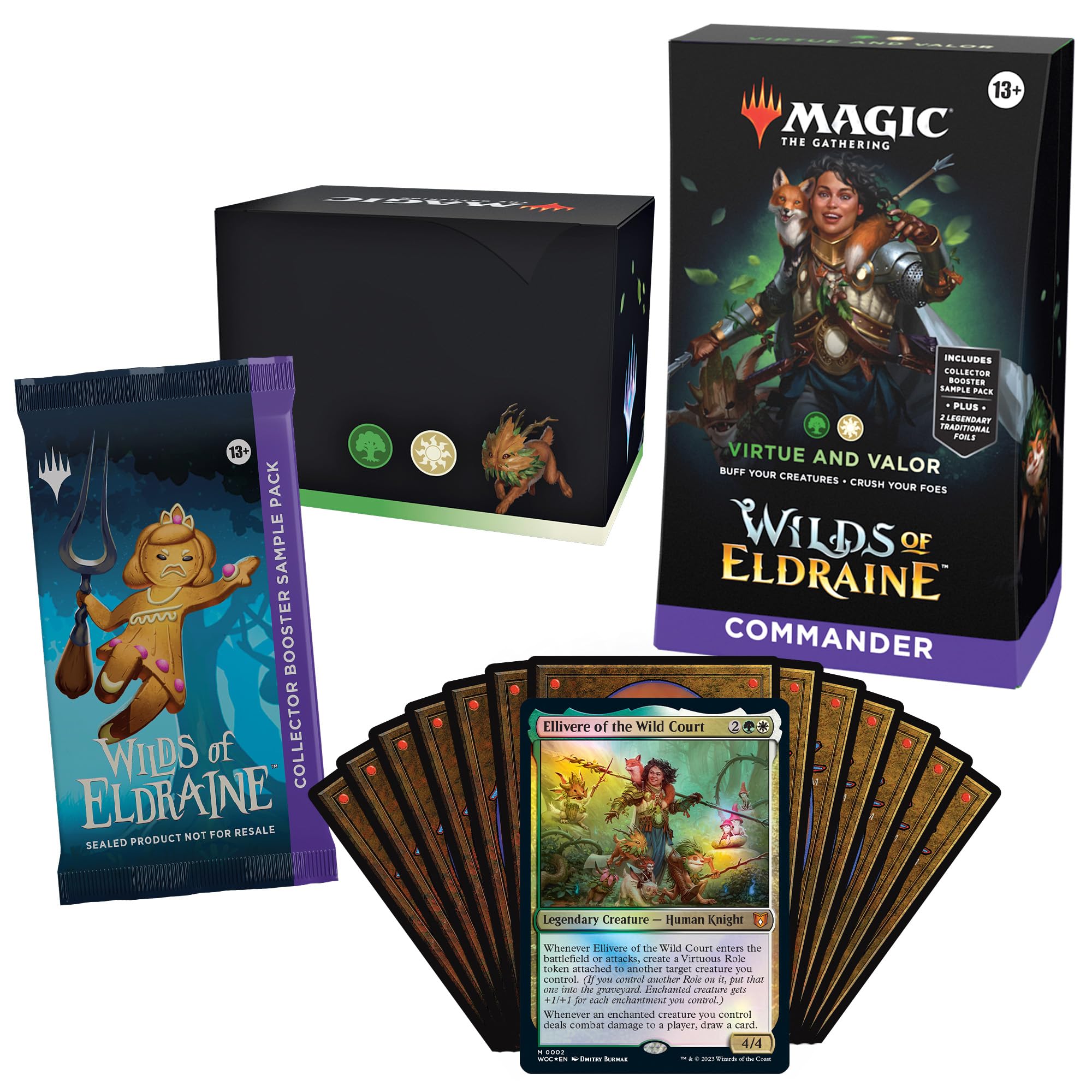 Magic: The Gathering Wilds of Eldraine Collector Booster Sample Pack with rare and foil cards