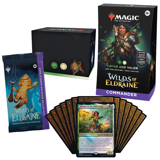 Magic: The Gathering Wilds of Eldraine Collector Booster Sample Pack with rare and foil cards