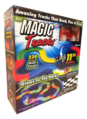 Magic Tracks orange car on race track for easy setup and creative racing sessions.