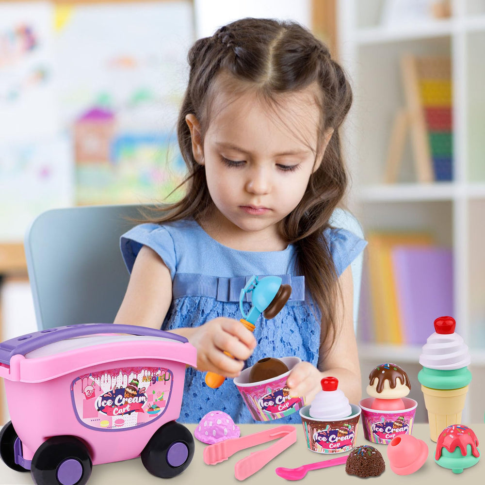 Magic4U wheels and handle let kids push and transport the cart