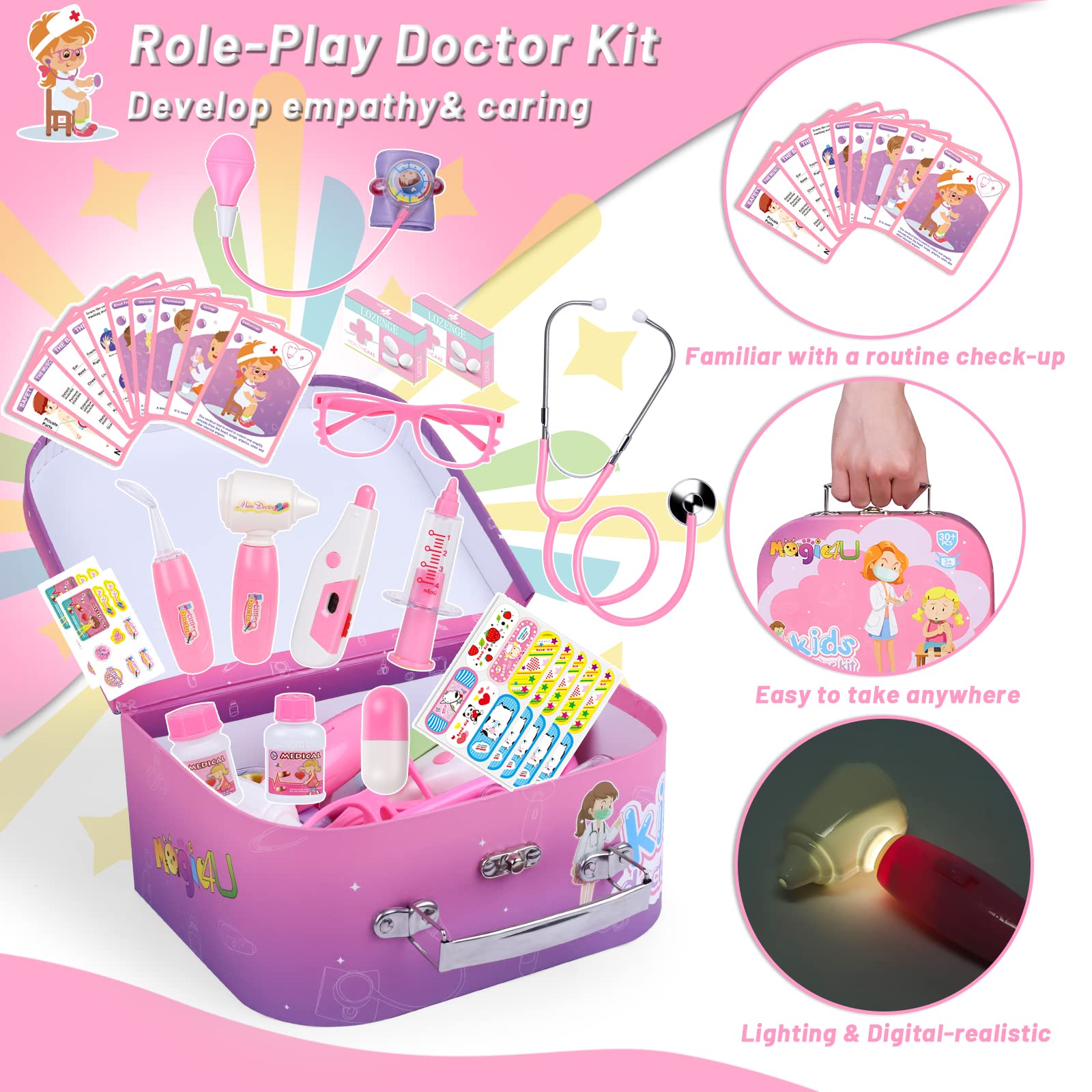 Magic4U green doctor gown enhances colorful immersive pretend doctor scenarios