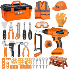 Magic4U kids tool set box enables imaginative play with a realistic toolbox for budding builders.