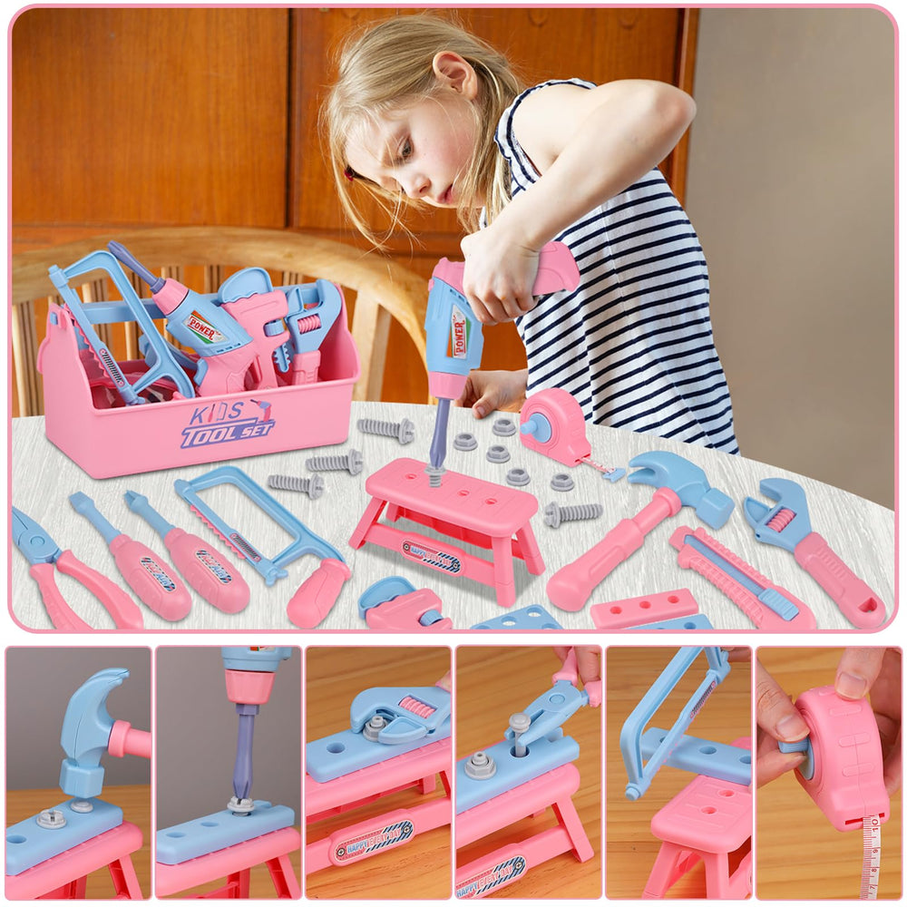 Magic4U electric drill with two bits for realistic pretend drilling