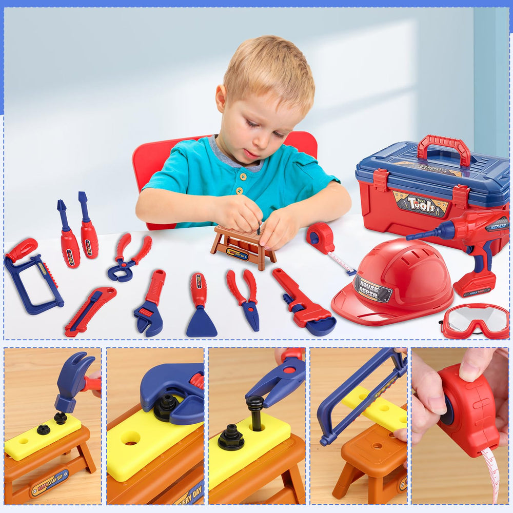 Magic4U Kids Tool Set electric drill adds realistic sounds and action.