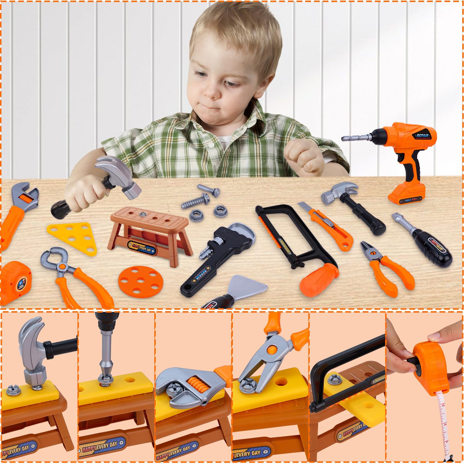 Magic4U nuts and bolts support fine motor practice during assembly pretend play.