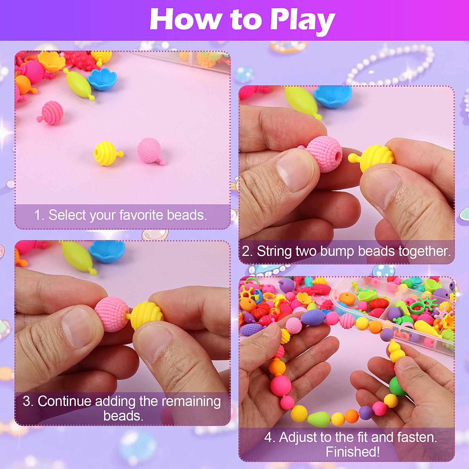  MagicKidz Colorful Bead Collection with varied shapes and hues for imaginative crafting