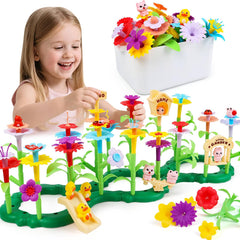 MagicKidz flower garden parts arranged for creative play and easy cleanup.