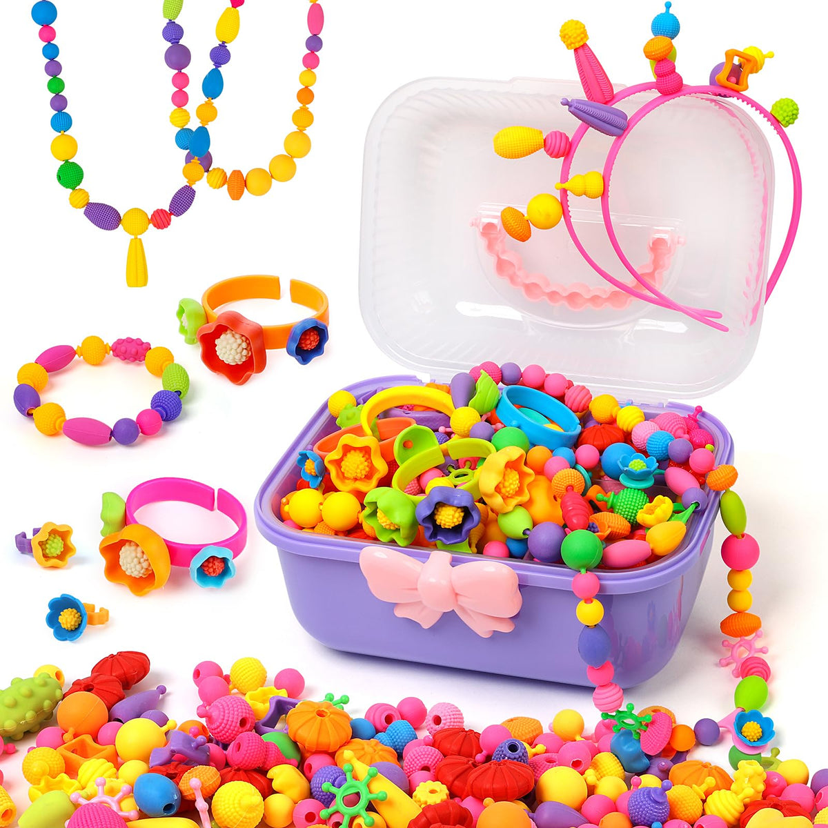 MagicKidz Snap Beads close-up highlights kid-friendly pieces for small hands
