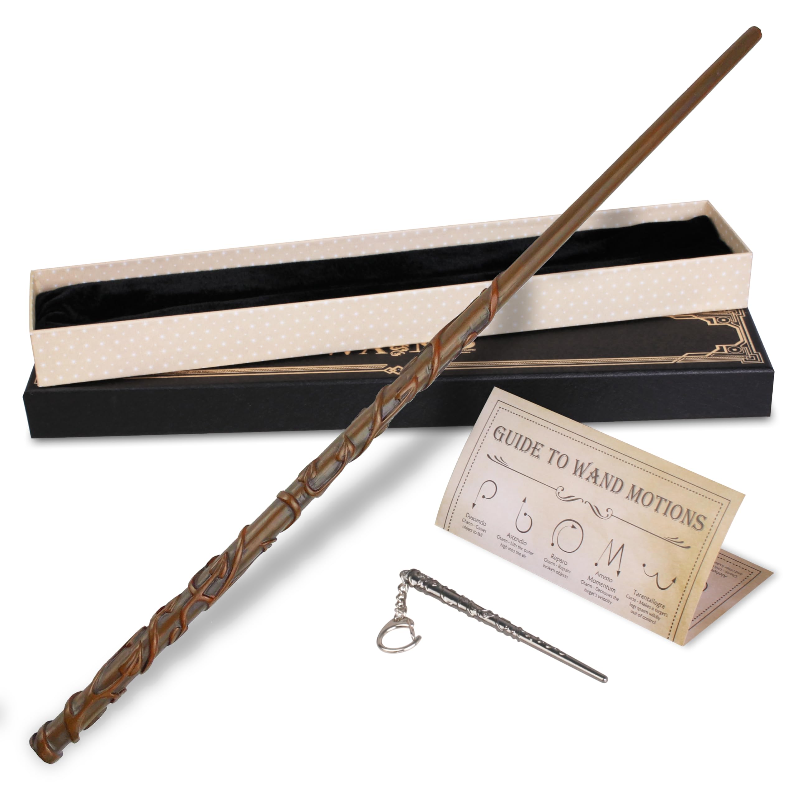 MagicRanger wizard wand with leaf design and gift box for cosplay play.