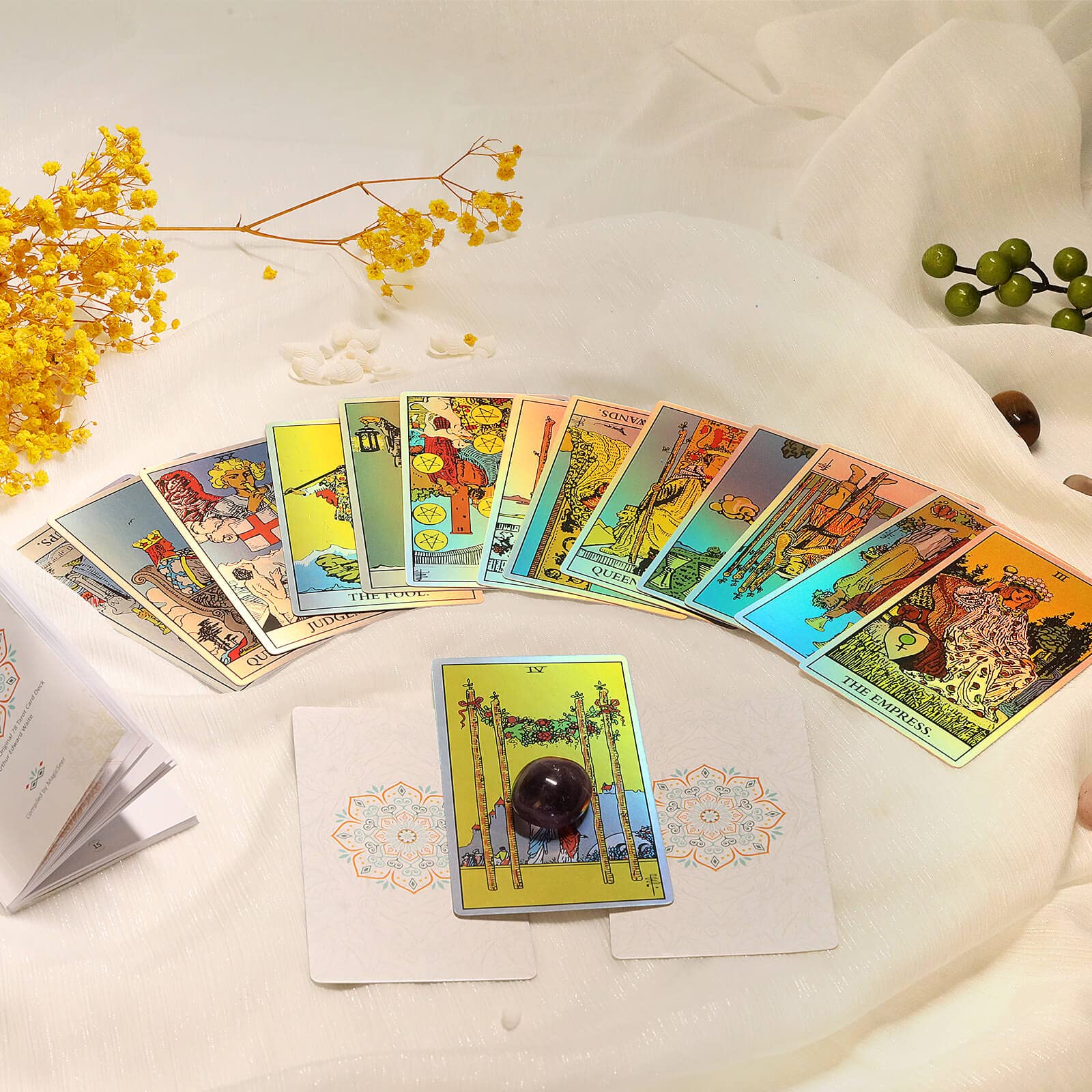 MagicSeer tarot guidebook inside offers clear explanations to support beginners.