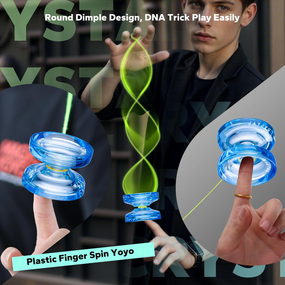 MAGICYOYO K2 Crystal Yoyo concave finger spin dimple enables stable spins.