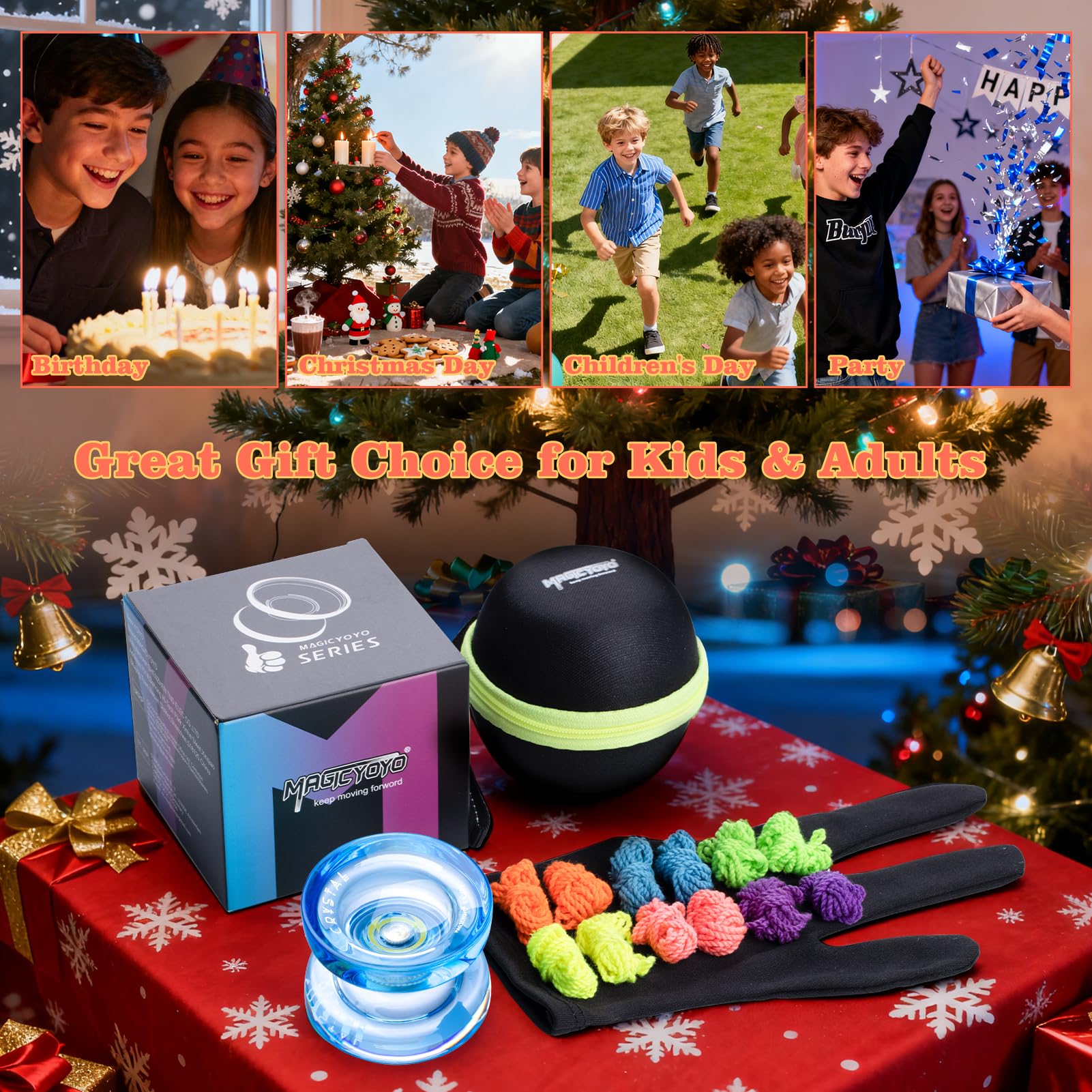 MAGICYOYO K2 Crystal Yoyo packaging showcases gift-ready set.