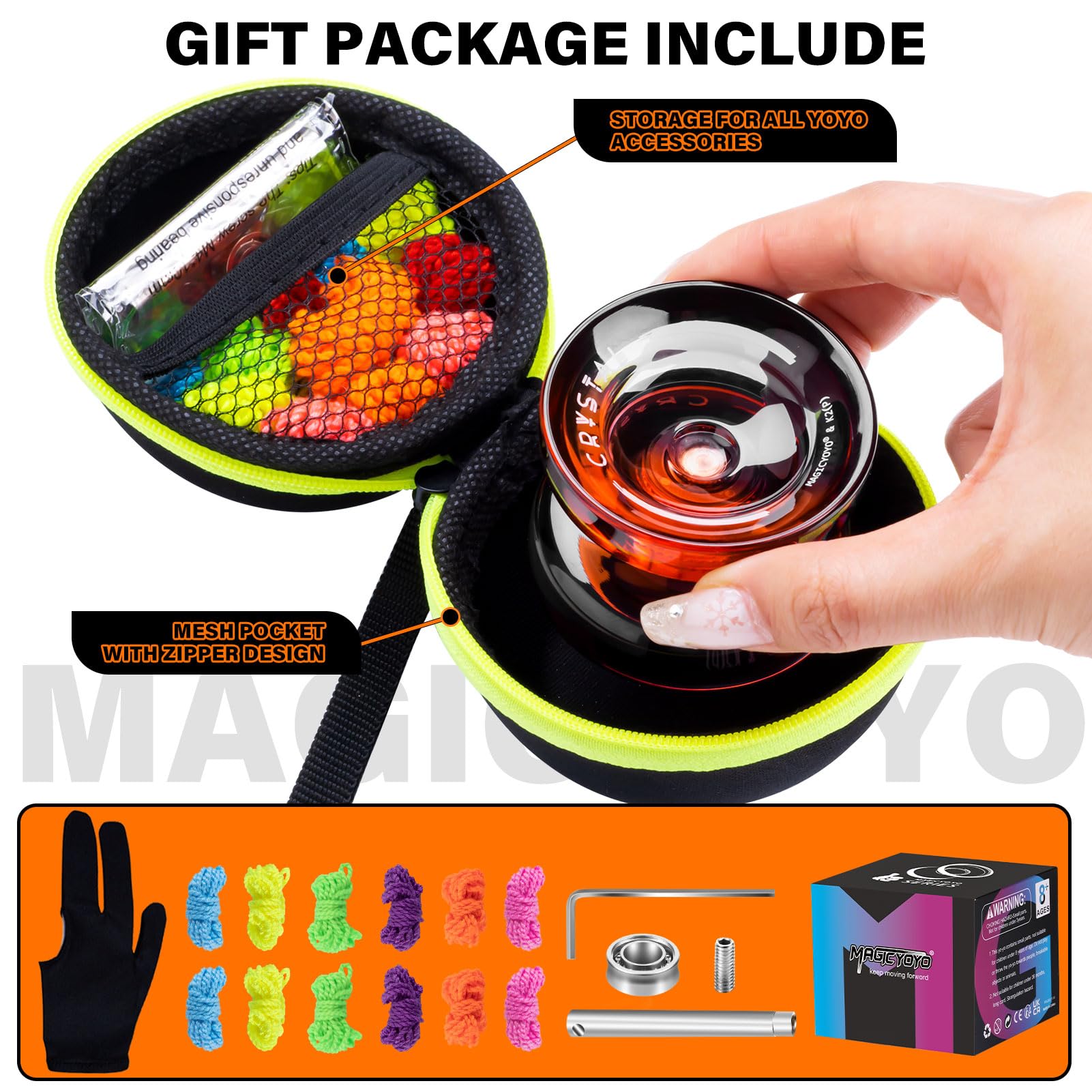 MagicYoYo K2 Crystal yoyo glove included for smoother throws