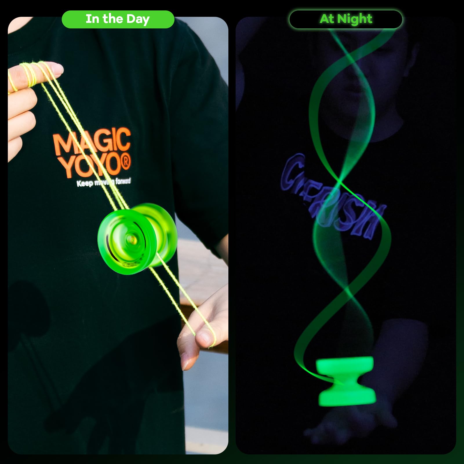 MAGICYOYO K2 Glow Green beginner-friendly pull for easy learning.