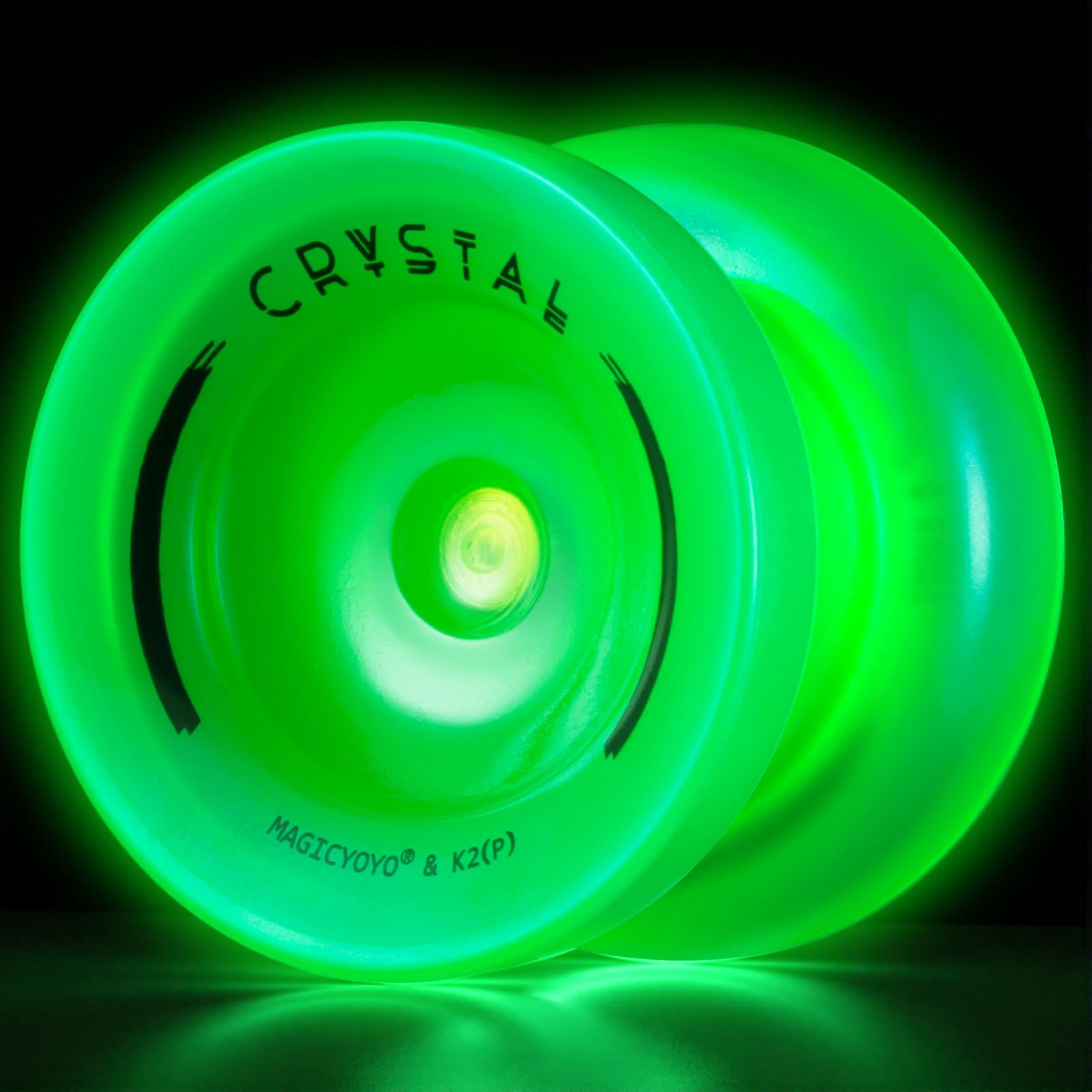 MAGICYOYO K2 Glow Green light-up design for night sessions.