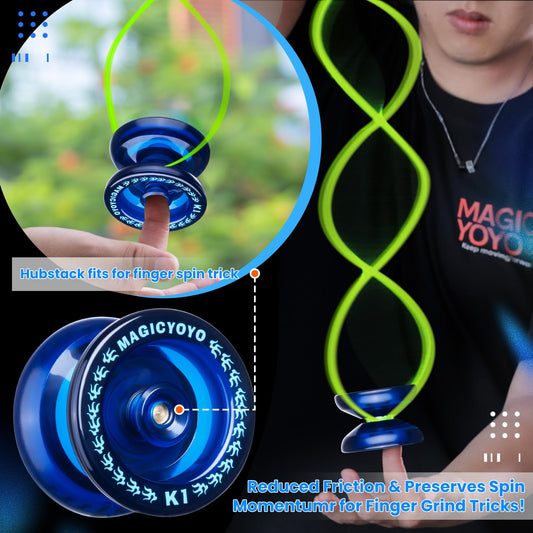 MAGICYOYO K1 hubstacks setup highlighting balanced beginner tricks