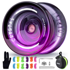 MAGICYOYO K2 Crystal Black Purple front view showing durable plastic construction for practice.