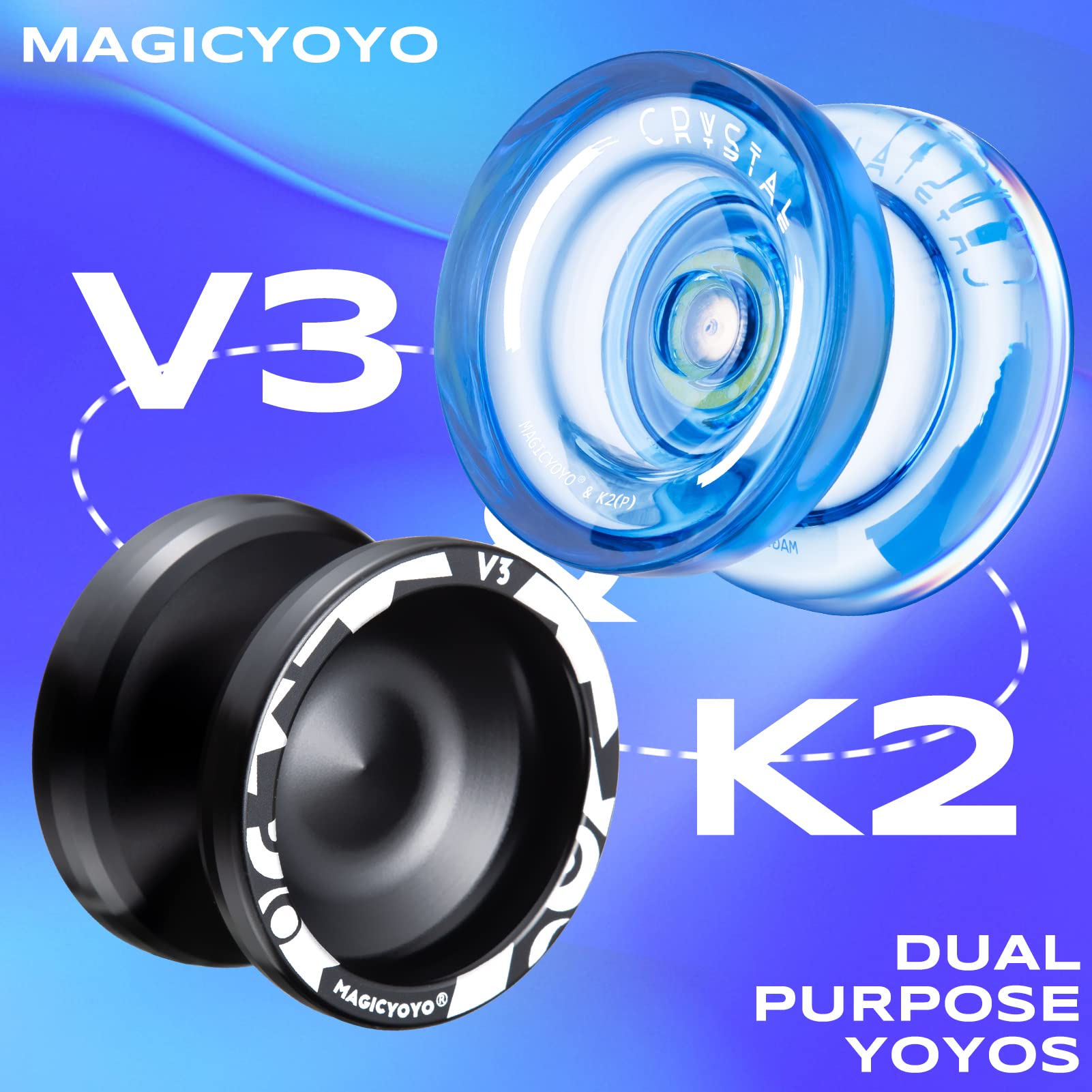 MAGICYOYO K2 Crystal Blue plastic yoyo is kid friendly and durable.