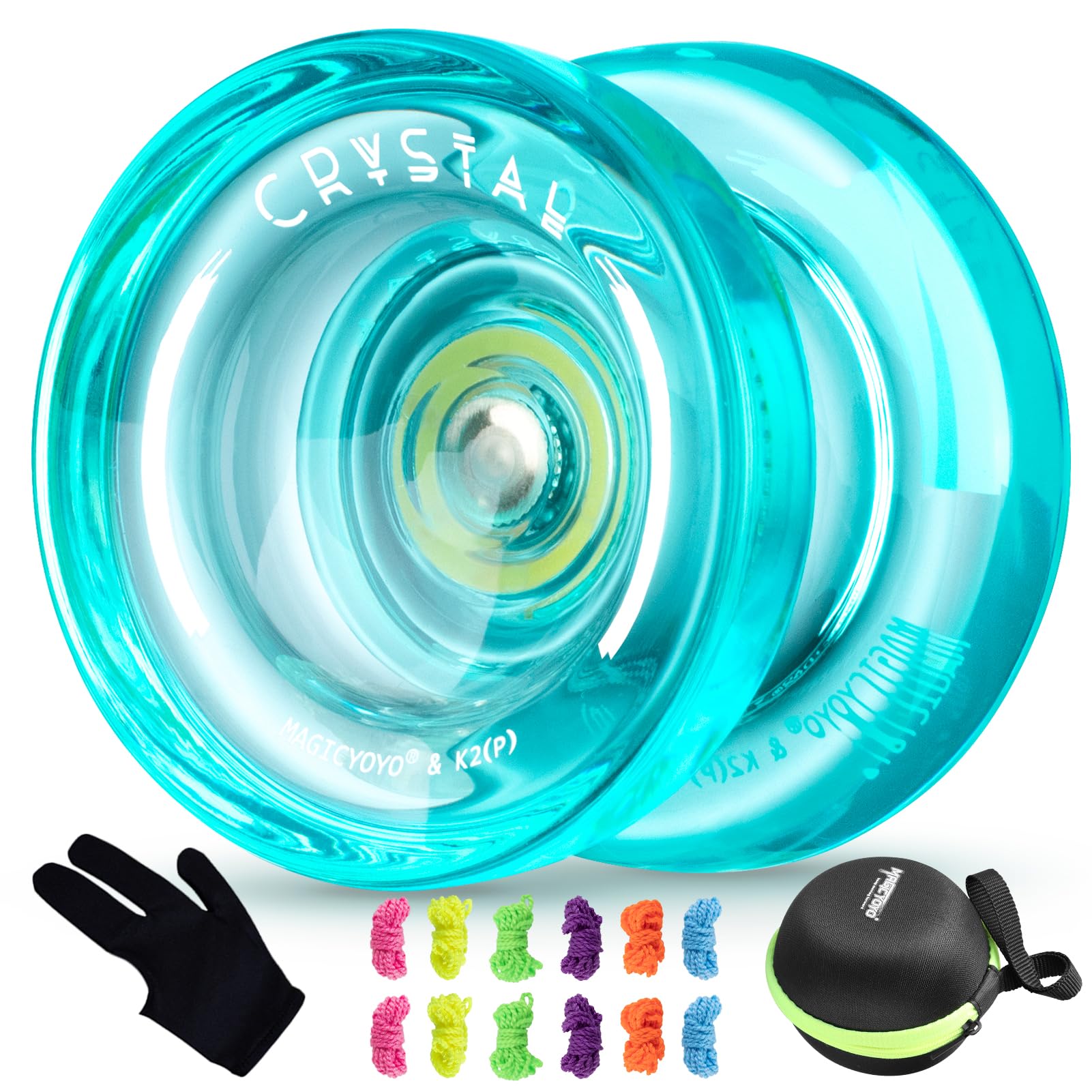 MAGICYOYO K2 Crystal Green colorway highlights crystal finish for eye-catching practice sessions.