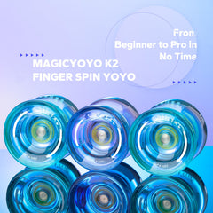 MAGICYOYO K2 Crystal Green finger-spin dimple enables smoother spins and advanced tricks.
