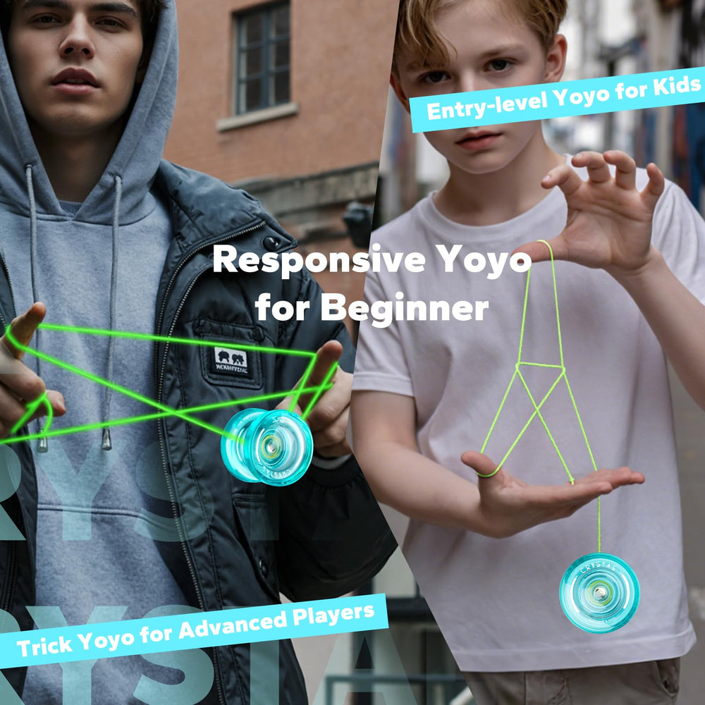 MAGICYOYO K2 Crystal Green gift-ready kit with strings, glove, and bag for convenient gifting.
