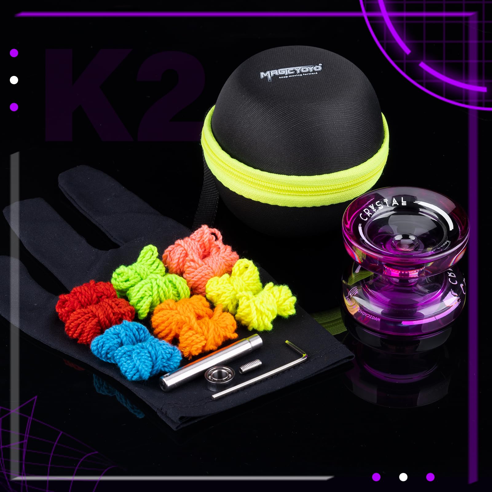 MAGICYOYO K2 Crystal KK bearing compatibility shows versatility for tricks.
