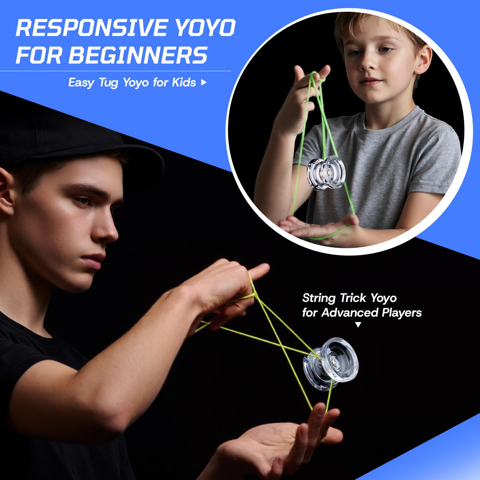 MAGICYOYO K2 Crystal White beginner-friendly tricks illustration for kids
