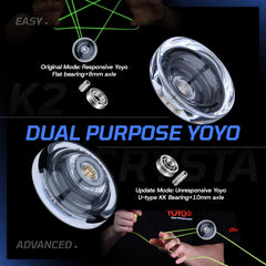 MAGICYOYO K2 Crystal White unresponsive setup with KK bearing and axle