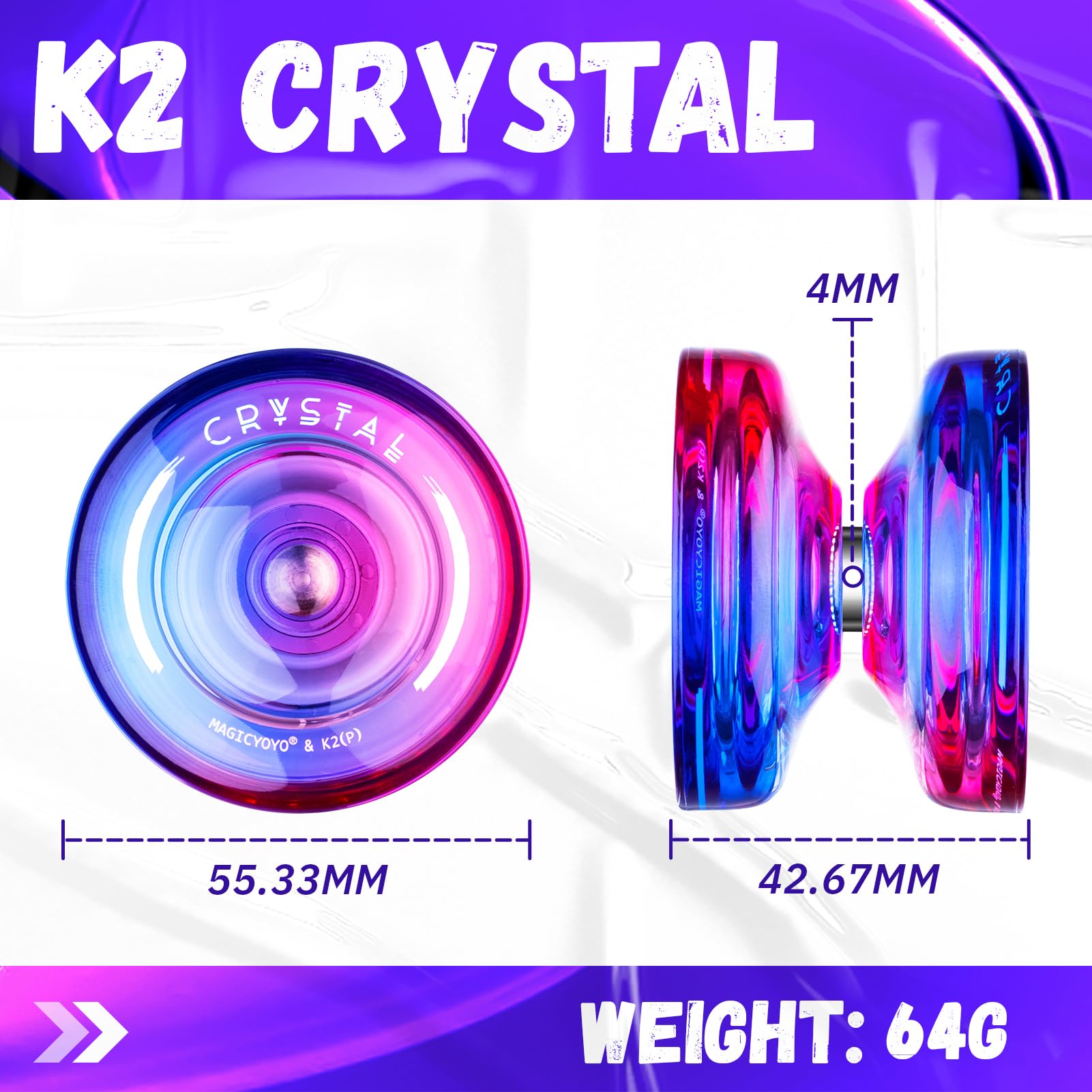 MAGICYOYO K2 Crystal yoyo comes with twelve strings for versatile practice.
