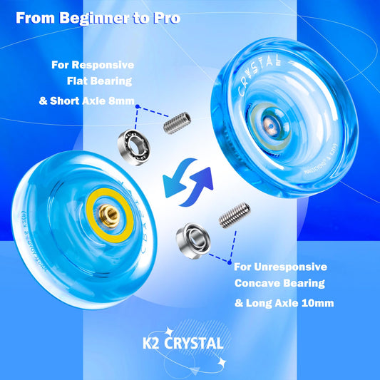 MagicYoyo K2 crystal yoyo blue in hand demonstrates grip and feel.