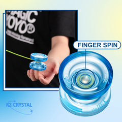 MagicYoyo K2 crystal yoyo blue strings and bag for easy carry.