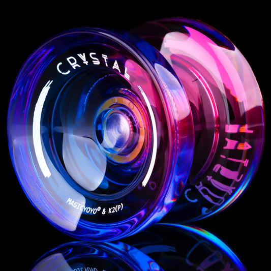 MAGICYOYO K2 Crystal yoyo, pink-purple gradient front view, ideal for easy beginner tricks.