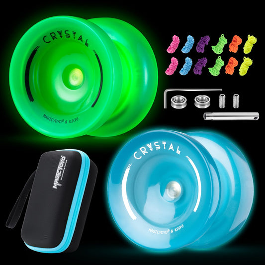 MAGICYOYO K2 glow green yoyo glowing in the dark for night play.