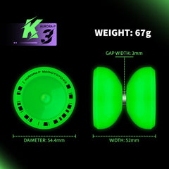 MAGICYOYO K3 Aurora-P glow strings absorb light for extended glow.