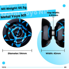 MAGICYYO N11 gift for kids: sleek black and blue yoyo design.