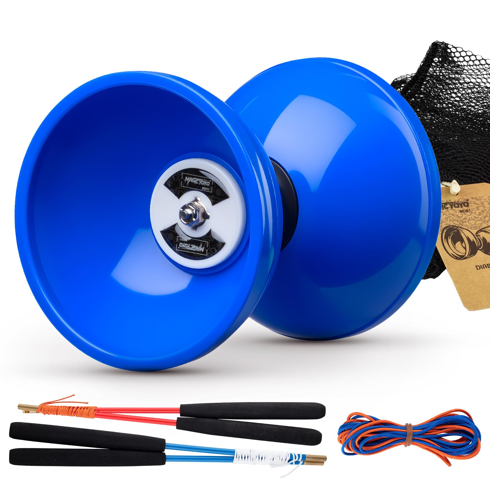 MAGICYOYO Pro blue diabolo top view for smooth spins