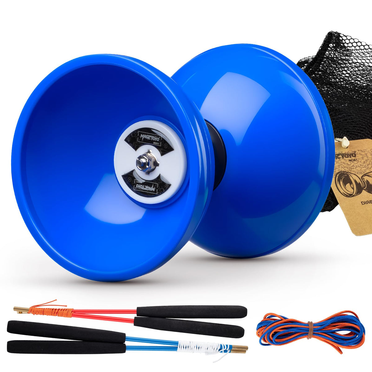 MAGICYOYO Pro blue diabolo top view for smooth spins